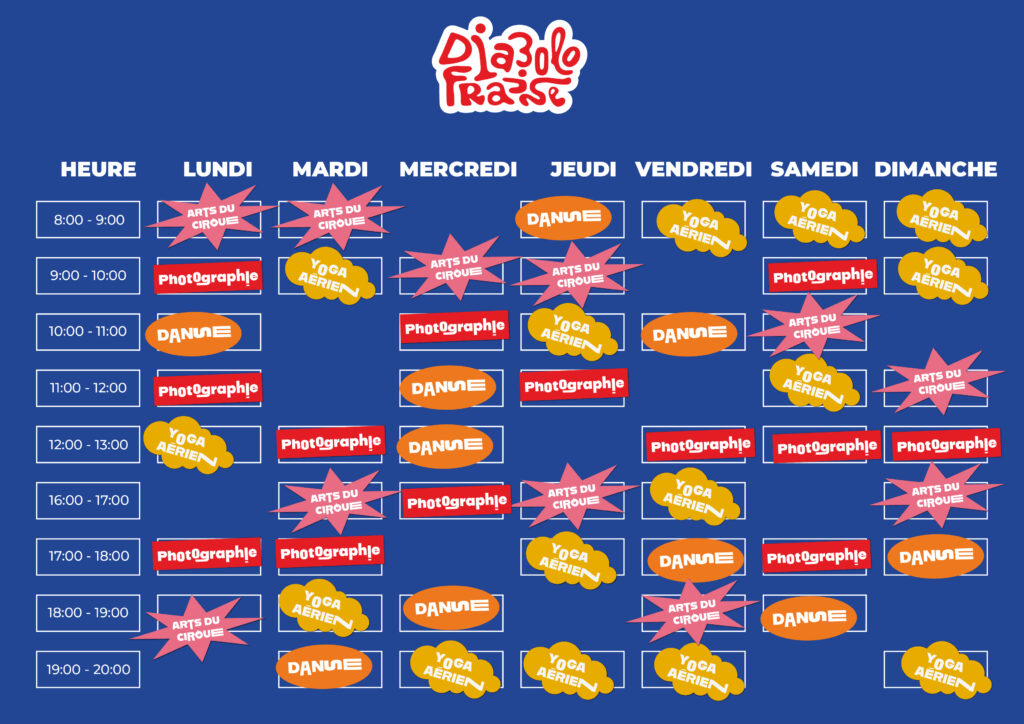 calendrier semaine diabolo fraise -Luna Lécureau, directrice artistique junior Montpellier